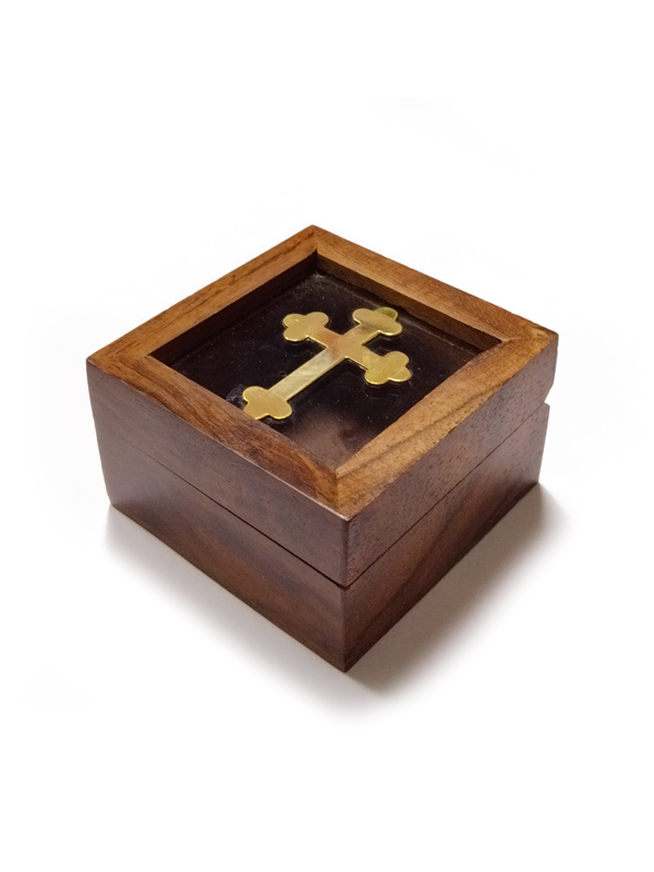 Шкатулка для ладана деревянная с крестом 99442